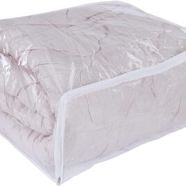 DiClavus Set of 3 Clear Vinyl Storage Bags with Zipper 24x20x11 Inch, Clothes Bag Organizer, Space Saver PVC Comforter Clear Storage Bags for Blanket, King Size Pillows Storage,Linen Storage (3 Pack)